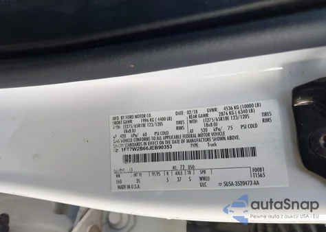 2018 Ford F-250 Xlt из США, поврежденный, VIN 1FT7W2B66JEB90353